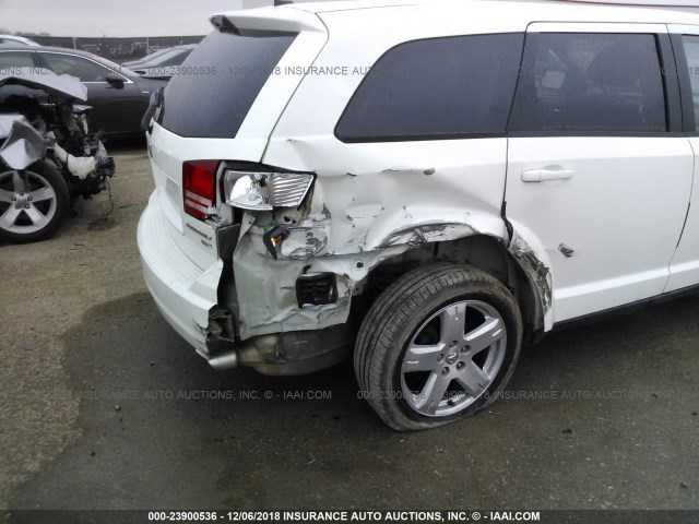 3D4GH57V69T590973 - 2009 DODGE JOURNEY SXT WHITE photo 6