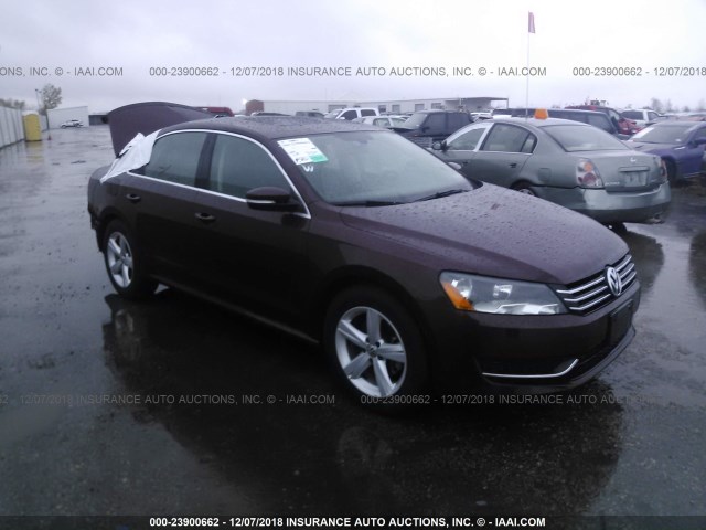 1VWBP7A38CC107285 - 2012 VOLKSWAGEN PASSAT SE BURGUNDY photo 1