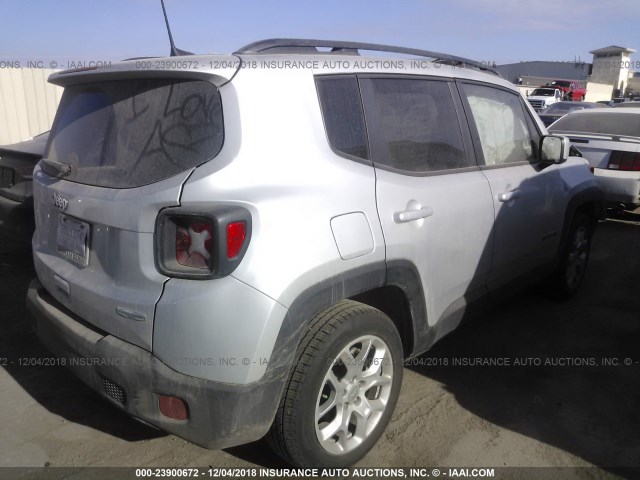 ZACCJABB6JPJ21008 - 2018 JEEP RENEGADE LATITUDE SILVER photo 4