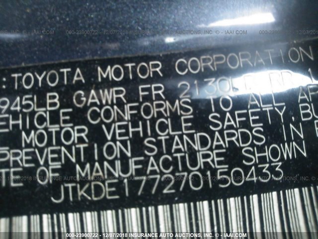 JTKDE177270150433 - 2007 TOYOTA SCION TC 绿色 照片 9