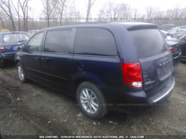 2C4RDGCG4DR568275 - 2013 DODGE GRAND CARAVAN SXT BLUE photo 3