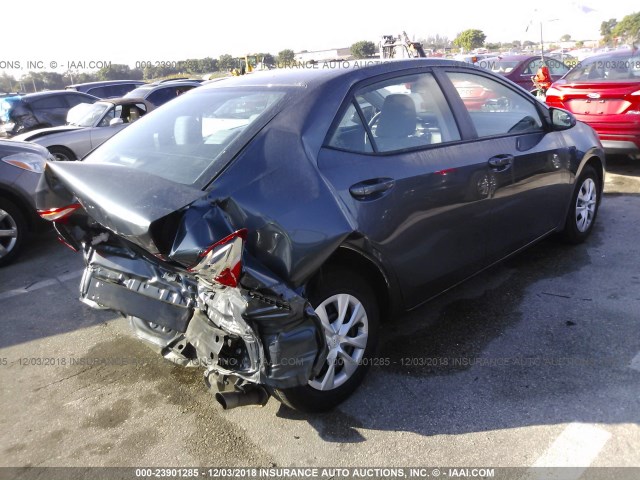 5YFBURHE9GP519629 - 2016 TOYOTA COROLLA L/LE/LE PLS/PRM/S/S PLS GRAY photo 4