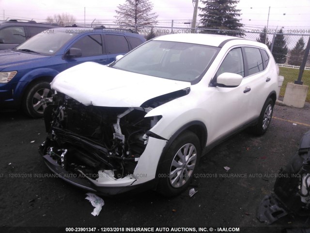 5N1AT2MT0GC827982 - 2016 NISSAN ROGUE S/SL/SV WHITE photo 2