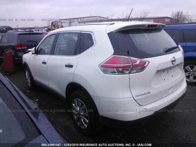 5N1AT2MT0GC827982 - 2016 NISSAN ROGUE S/SL/SV WHITE photo 3