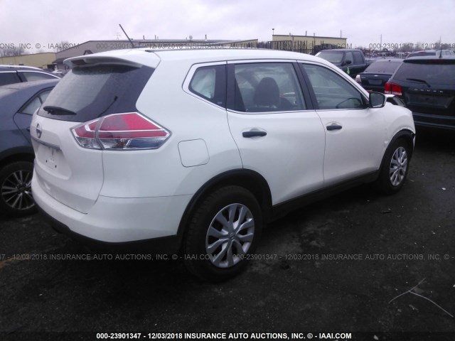 5N1AT2MT0GC827982 - 2016 NISSAN ROGUE S/SL/SV WHITE photo 4