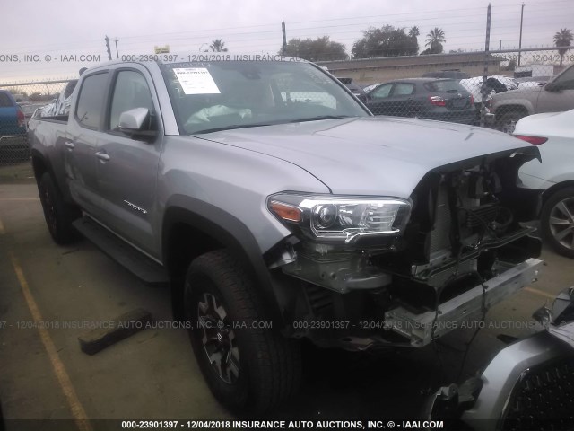 3TMDZ5BNXJM050304 - 2018 TOYOTA TACOMA DBL CAB/SR5/TRD SPORT/OR SILVER photo 1