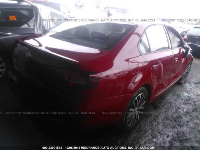 3VWD17AJ2GM397004 - 2016 VOLKSWAGEN JETTA SPORT RED photo 4