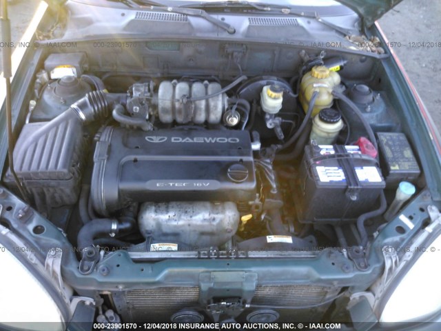 KLATA22601B651195 - 2001 DAEWOO LANOS S GREEN photo 10