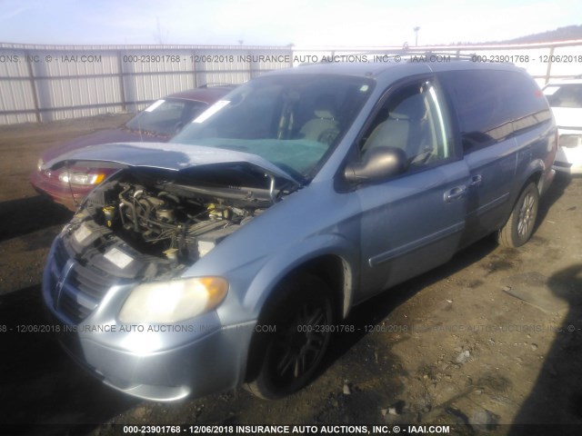 2D4GP24R95R215262 - 2005 DODGE GRAND CARAVAN SE Light Blue photo 2