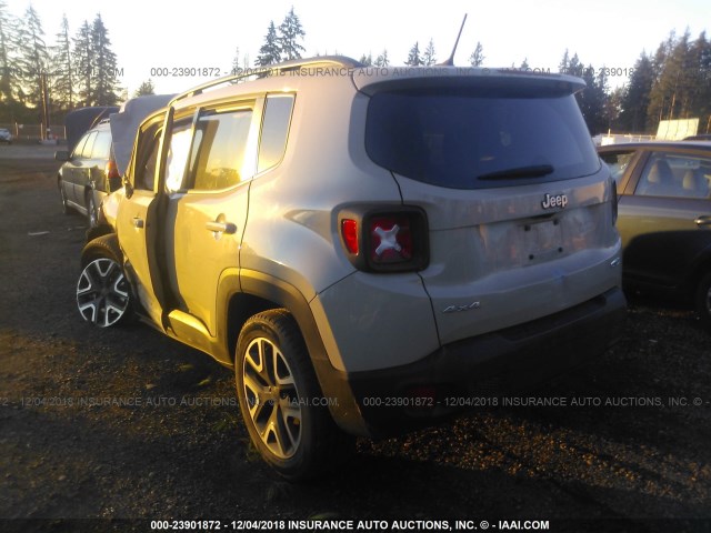 ZACCJBBT0FPB76704 - 2015 JEEP RENEGADE LATITUDE TAN photo 3