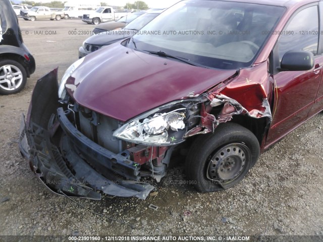 5TDZK23C98S128782 - 2008 TOYOTA SIENNA CE/LE RED photo 6