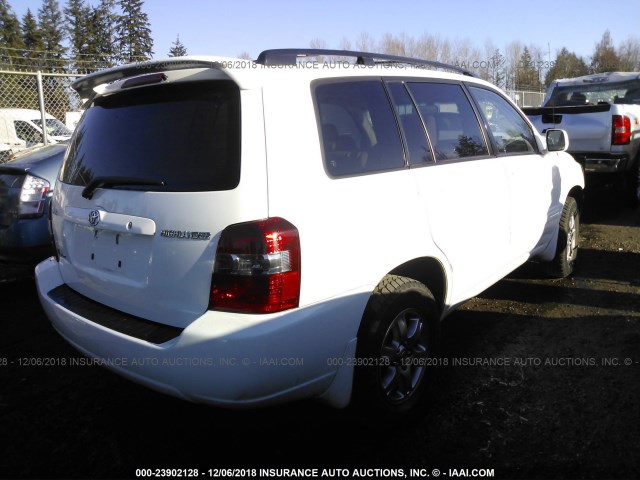 JTEEP21A070198606 - 2007 TOYOTA HIGHLANDER SPORT/LIMITED WHITE photo 4