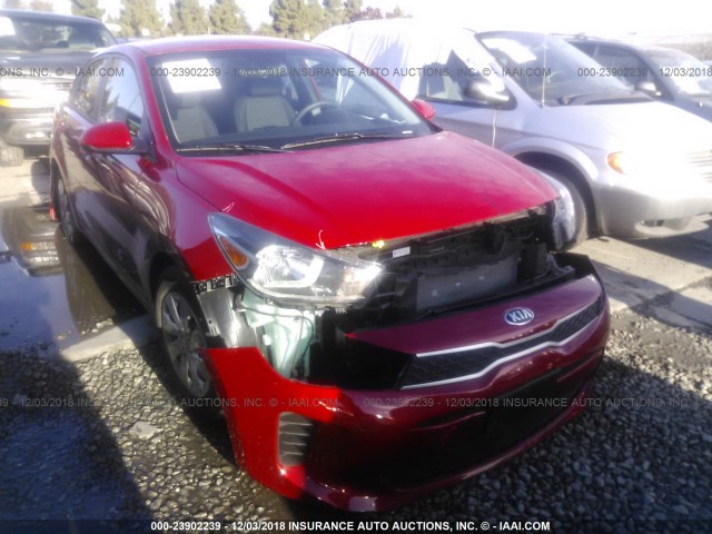 3KPA24AB2JE079752 - 2018 KIA RIO LX/S RED photo 1