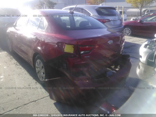 3KPA24AB2JE079752 - 2018 KIA RIO LX/S RED photo 3