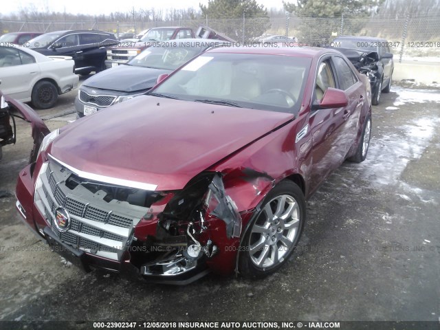 1G6DV57V680169438 - 2008 CADILLAC CTS HI FEATURE V6 RED photo 2