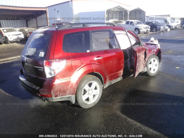 JF2SH6CC7AH749442 - 2010 SUBARU FORESTER RED photo 4