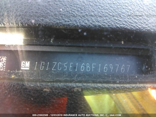 1G1ZC5E16BF169767 - 2011 CHEVROLET MALIBU 1LT ვერცხლისფერი ფოტო 9