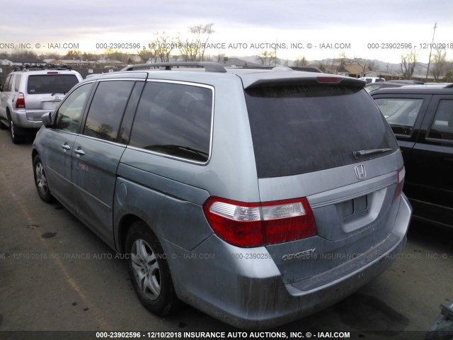 5FNRL38705B106572 - 2005 HONDA ODYSSEY EXL GRAY photo 3