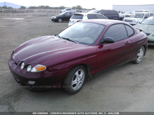 KMHJG25F7YU185544 - 2000 HYUNDAI TIBURON RED photo 2