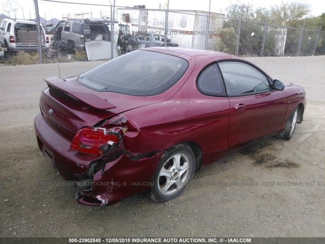 KMHJG25F7YU185544 - 2000 HYUNDAI TIBURON RED photo 4