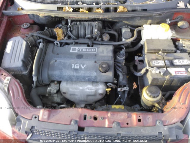 KL1TD56607B116069 - 2007 CHEVROLET AVEO LS RED photo 10