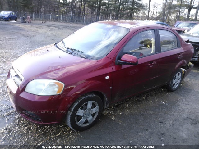 KL1TD56607B116069 - 2007 CHEVROLET AVEO LS RED photo 2