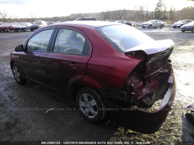 KL1TD56607B116069 - 2007 CHEVROLET AVEO LS RED photo 3
