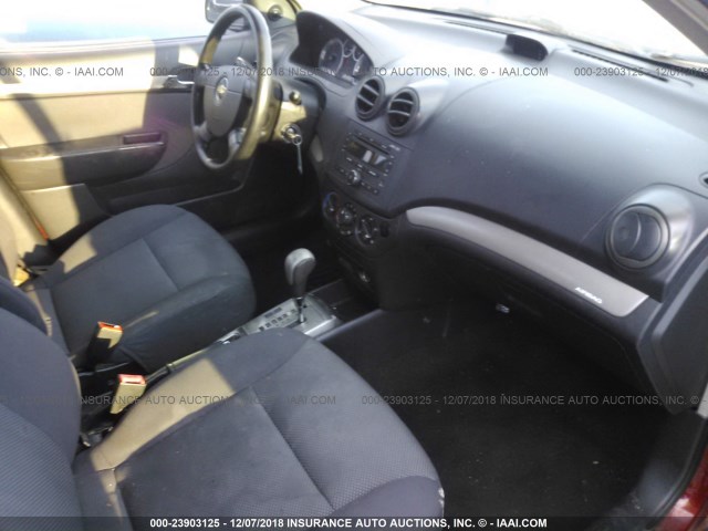 KL1TD56607B116069 - 2007 CHEVROLET AVEO LS RED photo 5