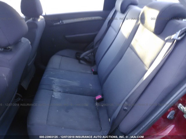 KL1TD56607B116069 - 2007 CHEVROLET AVEO LS RED photo 8
