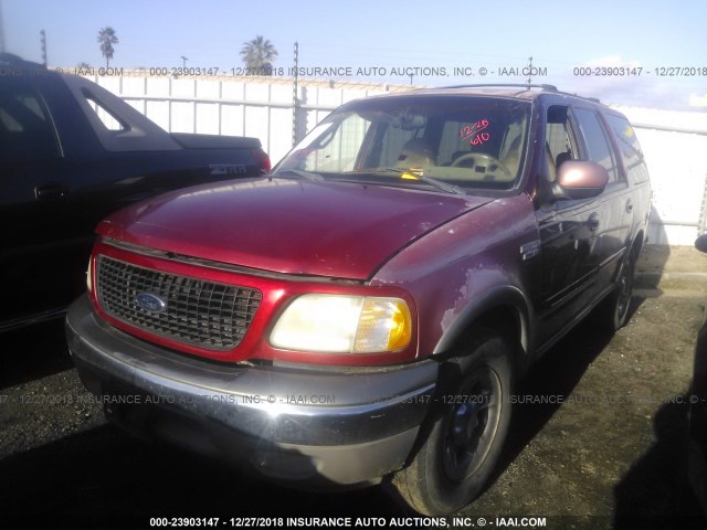 1FMRU17L8YLC20509 - 2000 FORD EXPEDITION EDDIE BAUER BURGUNDY photo 2