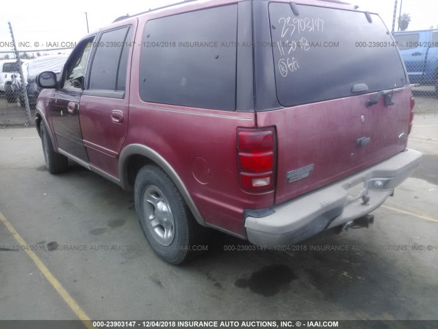 1FMRU17L8YLC20509 - 2000 FORD EXPEDITION EDDIE BAUER BURGUNDY photo 3