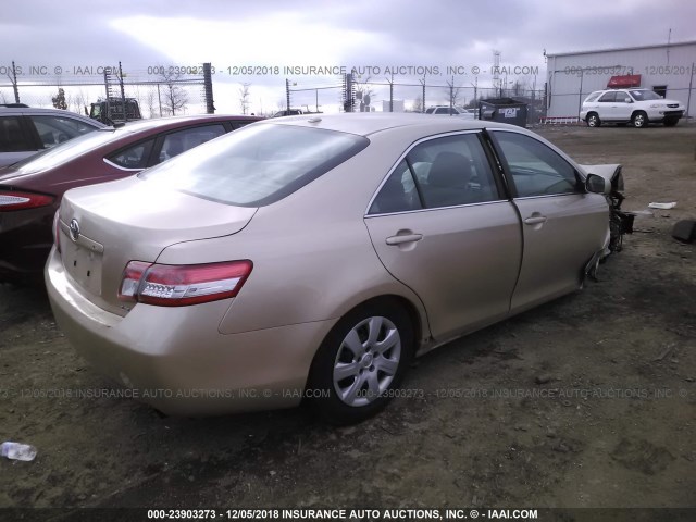 4T4BF3EK5AR070107 - 2010 TOYOTA CAMRY SE/LE/XLE GOLD photo 4