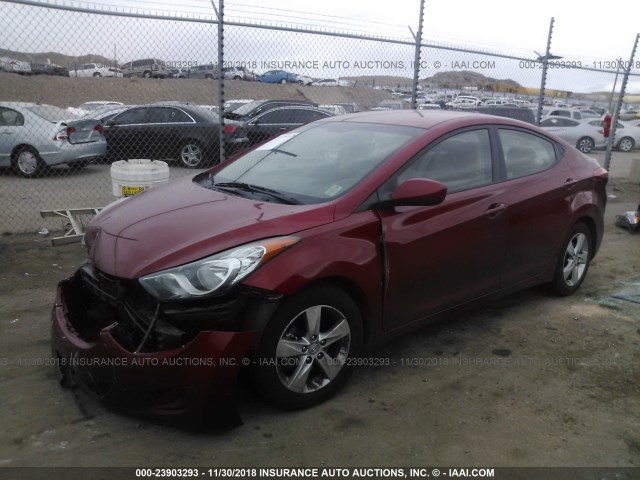 KMHDH4AE1DU728190 - 2013 HYUNDAI ELANTRA GLS/LIMITED RED photo 2