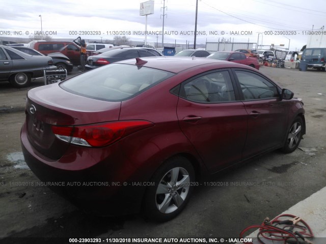 KMHDH4AE1DU728190 - 2013 HYUNDAI ELANTRA GLS/LIMITED RED photo 4