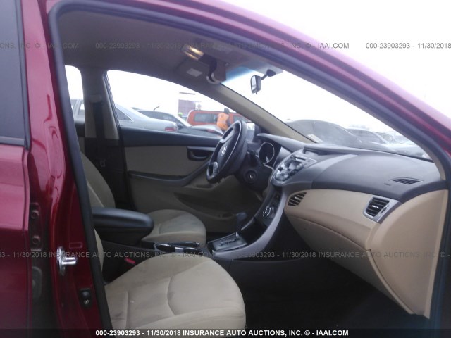 KMHDH4AE1DU728190 - 2013 HYUNDAI ELANTRA GLS/LIMITED RED photo 5