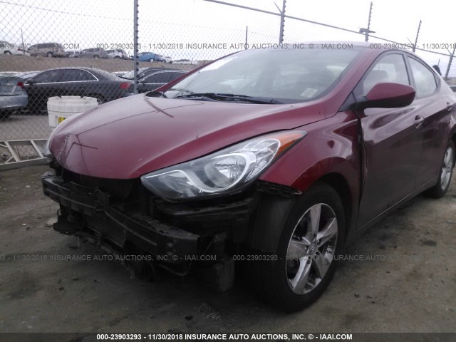 KMHDH4AE1DU728190 - 2013 HYUNDAI ELANTRA GLS/LIMITED RED photo 6