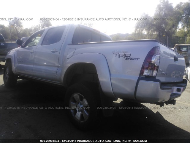 3TMJU62N49M084824 - 2009 TOYOTA TACOMA DOUBLE CAB PRERUNNER SILVER photo 3
