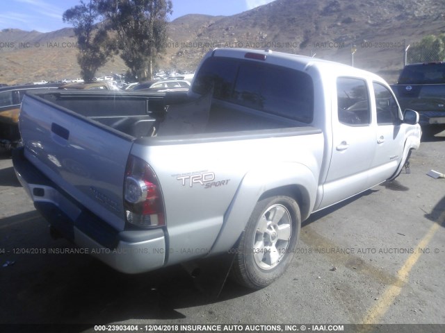 3TMJU62N49M084824 - 2009 TOYOTA TACOMA DOUBLE CAB PRERUNNER SILVER photo 4