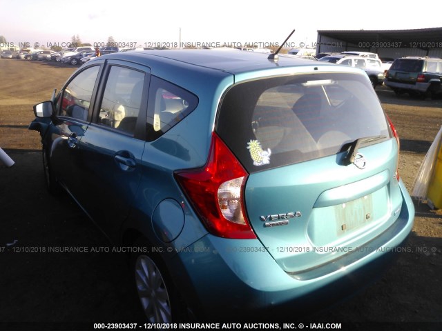 3N1CE2CP0FL390339 - 2015 NISSAN VERSA NOTE S/S PLUS/SV/SL/SR TEAL photo 3