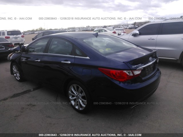 5NPEC4AC7DH534263 - 2013 HYUNDAI SONATA SE/LIMITED BLUE photo 3