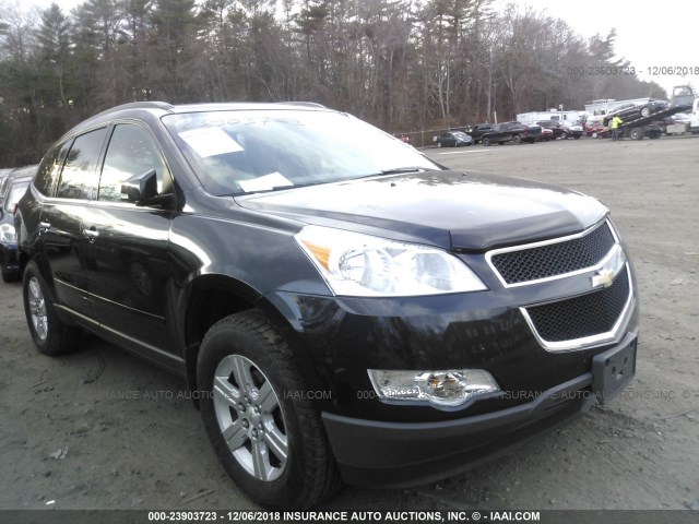 1GNKVJED5CJ397769 - 2012 CHEVROLET TRAVERSE LT BLACK photo 1