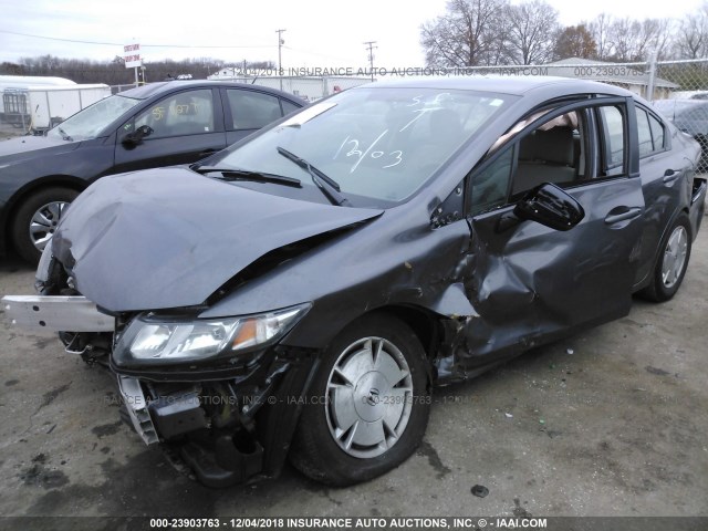 2HGFB2F64EH522002 - 2014 HONDA CIVIC HF GRAY photo 2