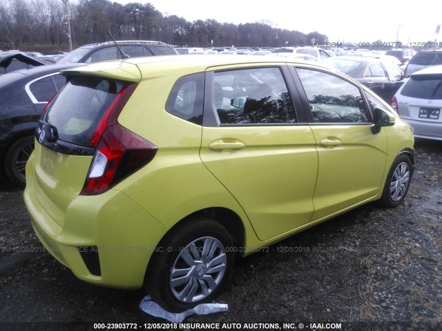 3HGGK5H56FM774881 - 2015 HONDA FIT LX YELLOW photo 4