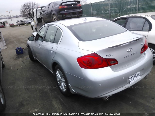 JN1CV6AR6BM350794 - 2011 INFINITI G37 SILVER photo 3