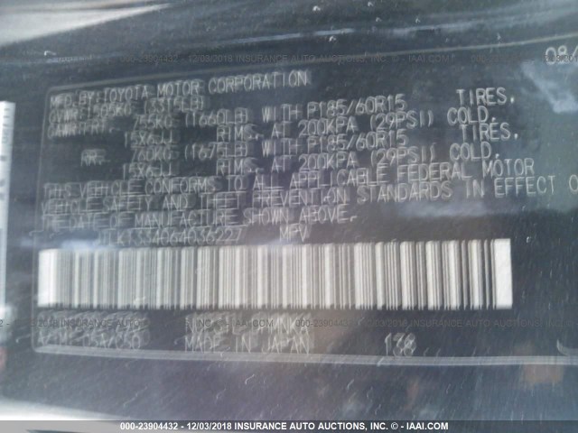 JTLKT334064036227 - 2006 TOYOTA SCION XB 黑色 照片 9