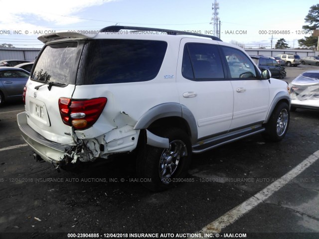 5TDZT34A03S197353 - 2003 TOYOTA SEQUOIA SR5 WHITE photo 4