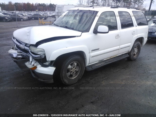 1GNEK13Z12J140739 - 2002 CHEVROLET TAHOE K1500 WHITE photo 2