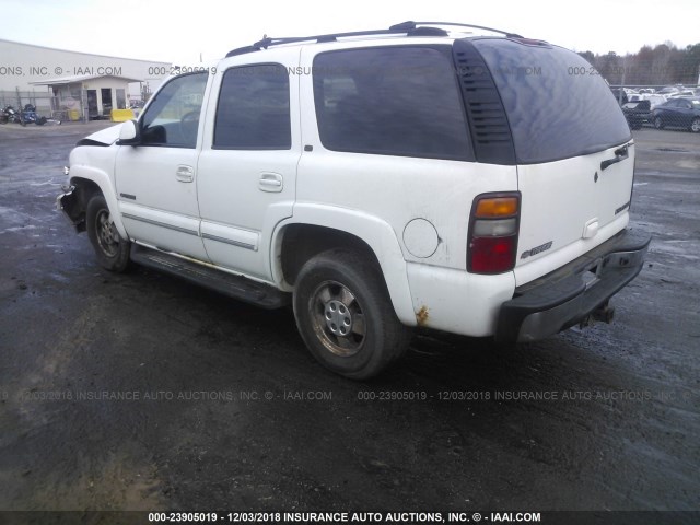 1GNEK13Z12J140739 - 2002 CHEVROLET TAHOE K1500 WHITE photo 3