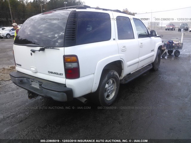 1GNEK13Z12J140739 - 2002 CHEVROLET TAHOE K1500 WHITE photo 4