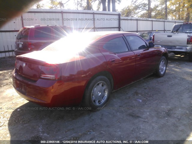 2B3KA43GX7H781493 - 2007 DODGE CHARGER SE/SXT BURGUNDY photo 4